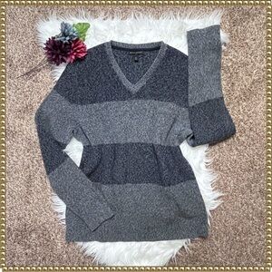 Banana Republic Colorblock Striped Cotton V Neck Sweater XL